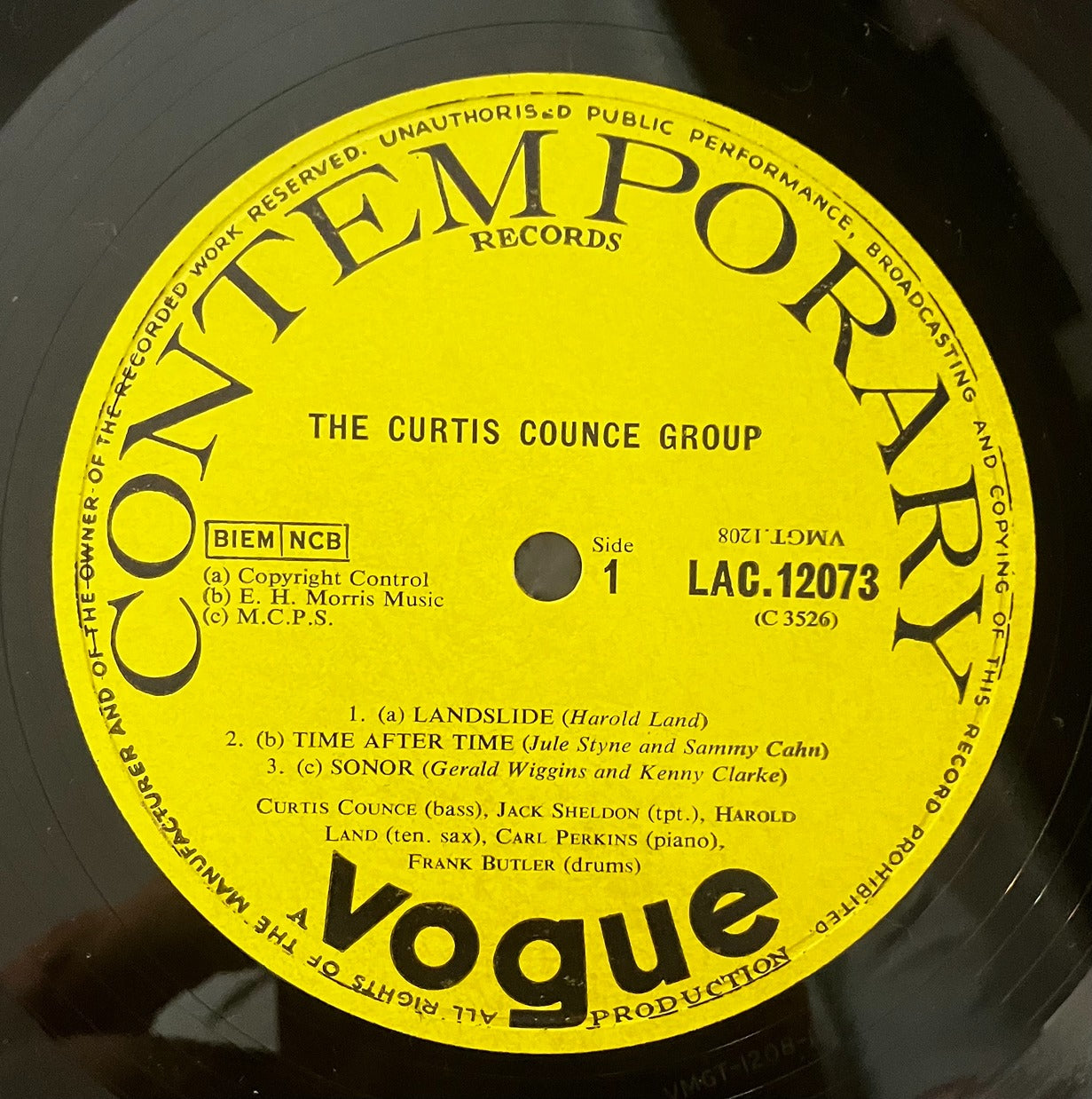 Curtis Counce Group LP Contemporary (UK Vogue Press) VG+/EX