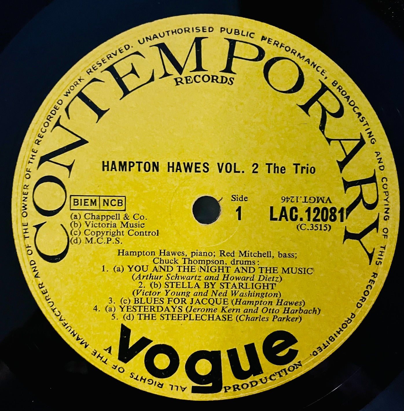 This is Hampton Hawes Vol. 2 LP Contemporary UK Vogue press