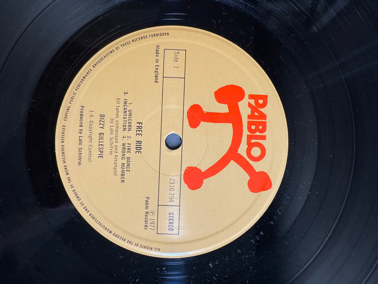 Dizzy Gillespie, Lalo Schifrin – Free Ride (LP, Pablo 2310 794, EX/EX