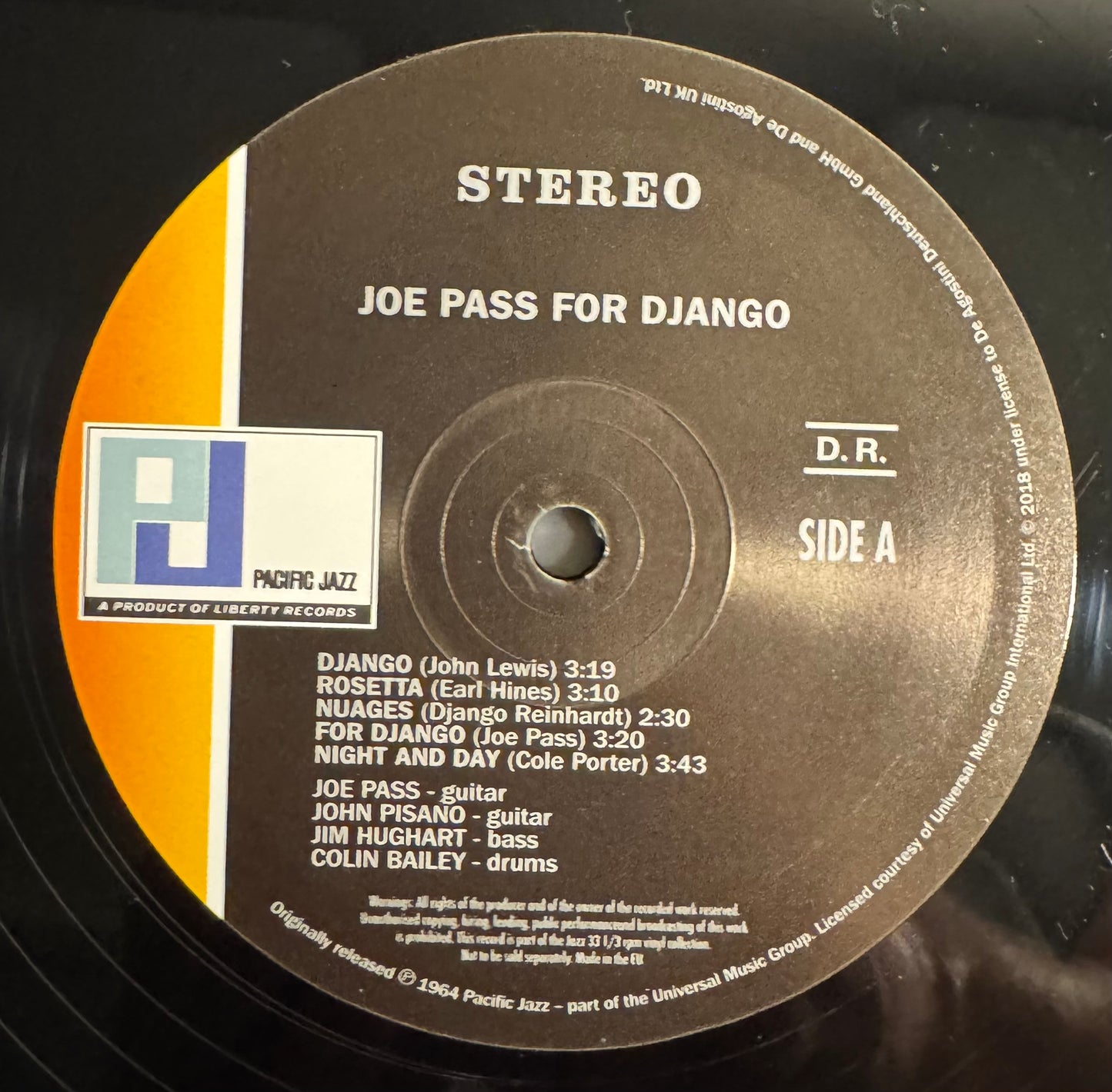 Joe Pass – For Django (Blue Note Tone Poet Series 180 g LP, Near Mint)