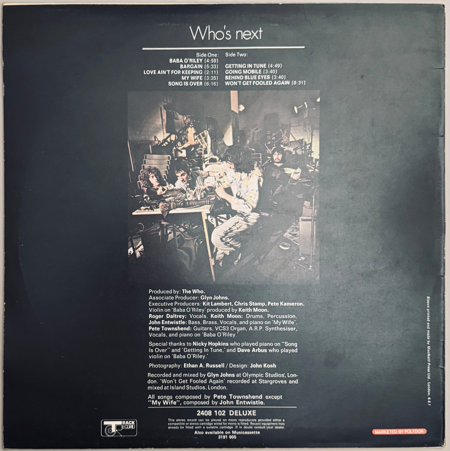 The Who – Who’s Next (Original 1971 UK Track A4/B4, EX Vinyl)