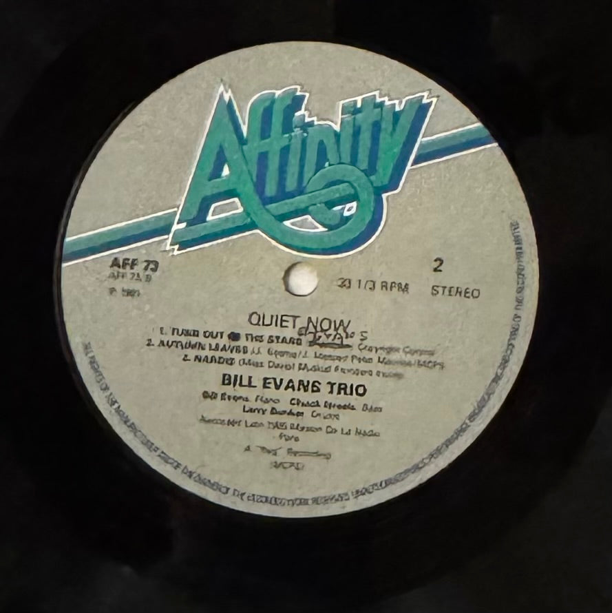 Bill Evans Trio – Quiet Now (Vinyl LP, Affinity UK) – VG+/EX