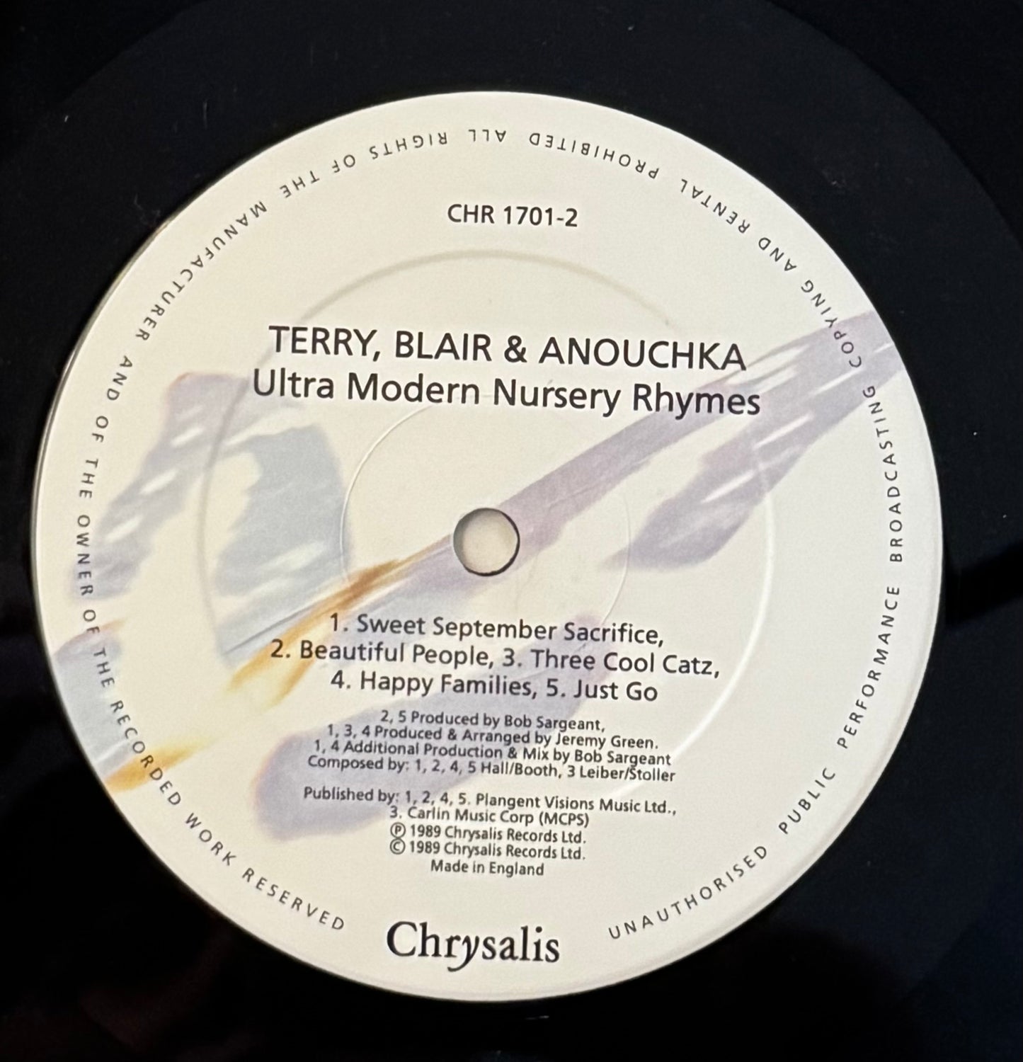 Terry, Blair & Anouchka – Ultra Modern Nursery Rhymes (Vinyl LP, Chrysalis, 1990) – EX/EX