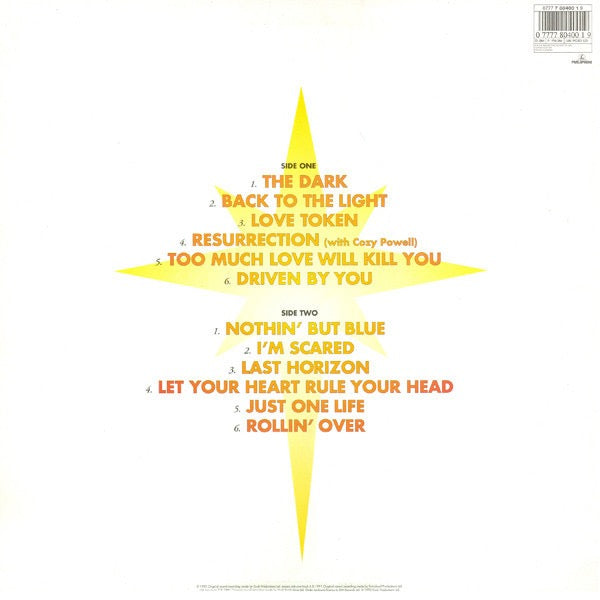 Brian May – Back to the Light (Vinyl LP, Parlophone, 1992) – EX / NM