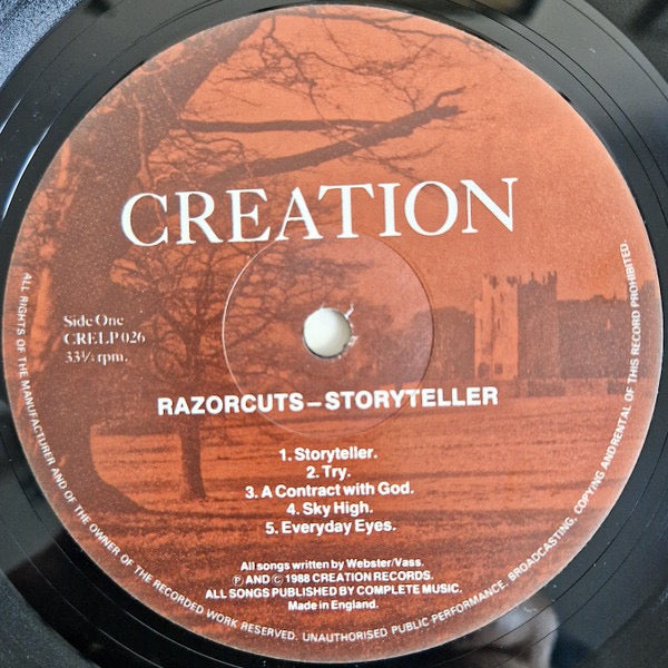 Razorcuts - Storyteller (Vinyl LP, Creation, 1988) - EX / EX
