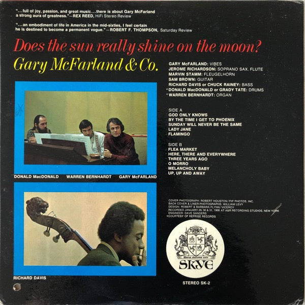 Gary McFarland & Co - Does the Sun Really Shine on the Moon? (Vinyl LP, Skye 1969) - Ex / Ex