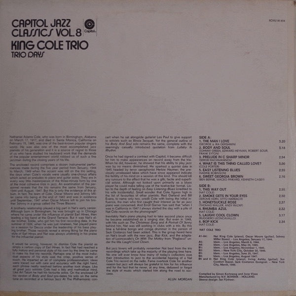 The King Cole Trio – Trio Days (Vinyl LP, Capitol, 1972) – EX / EX