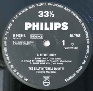 Billy Mitchell Quintet featuring Thad Jones – A Little Juicy (Vinyl LP, Philips, 1964 Mono) – EX / EX