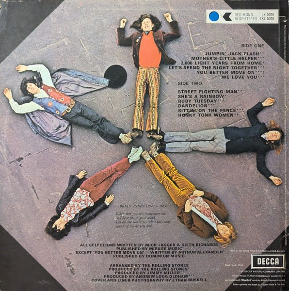 The Rolling Stones – Through the Past, Darkly (Big Hits Vol. 2) (Vinyl LP, Decca, 1988) – EX / EX