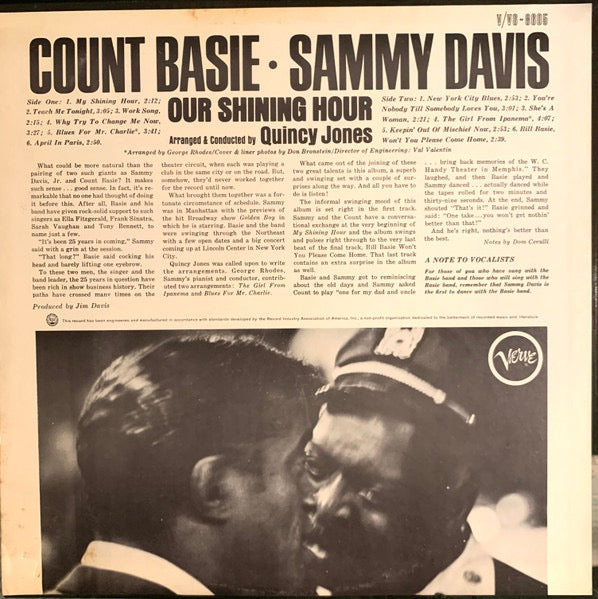 Sammy Davis Jr. & Count Basie – Our Shining Hour (Vinyl LP, Verve, Japan, 1979) – Near Mint