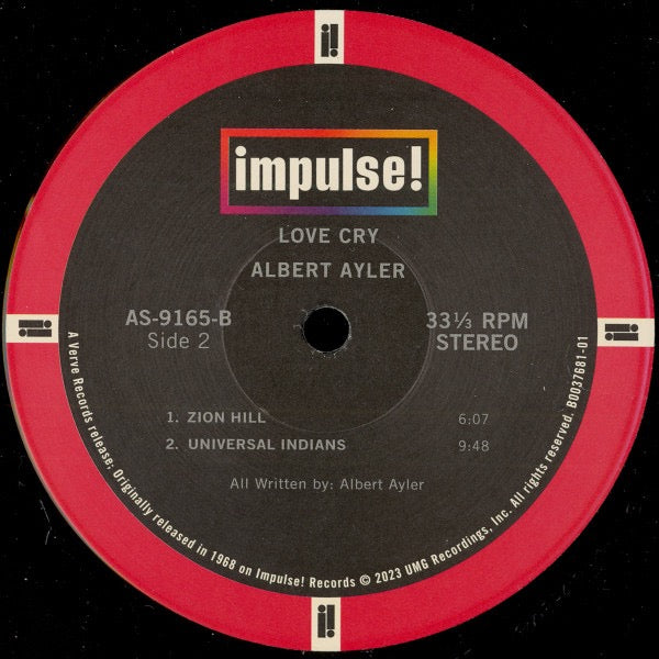 Albert Ayler - Love Cry (180g Vinyl LP, Impluse, 2023) - Near Mint