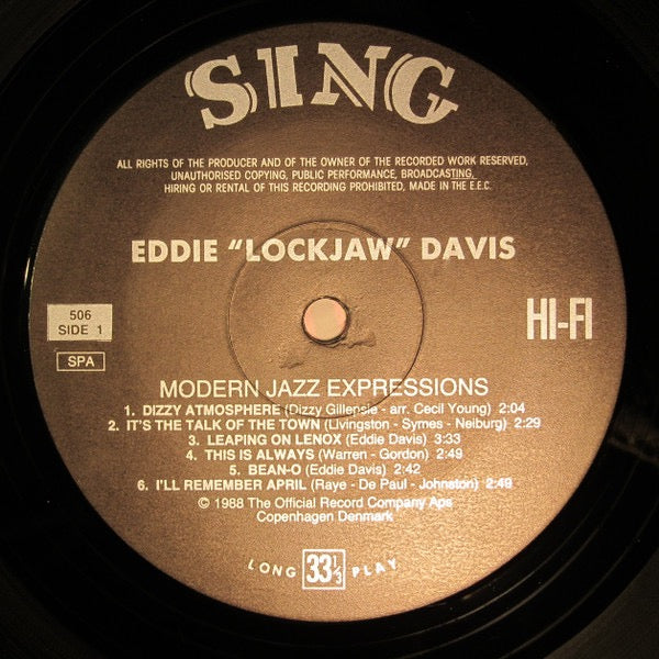 Eddie Davis - Modern Jazz by (Vinyl LP, Sing, 1988) - EX / EX