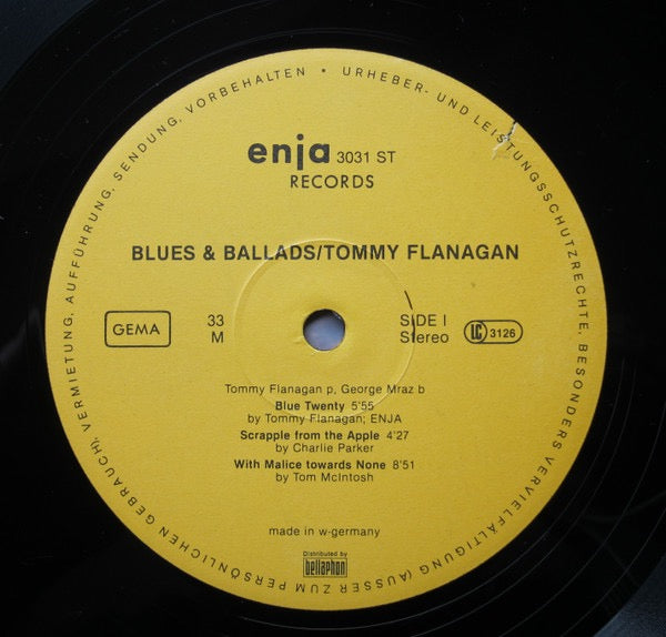 Tommy Flanagan - Ballads & Blues (Vinyl LP, Enja, 1978) - EX / EX