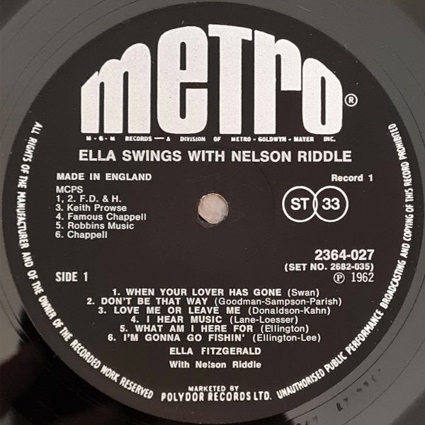 Ella Fitzgerald - Swings with Nelson (2x Vinyl LP, Metro, 1972) - EX / EX