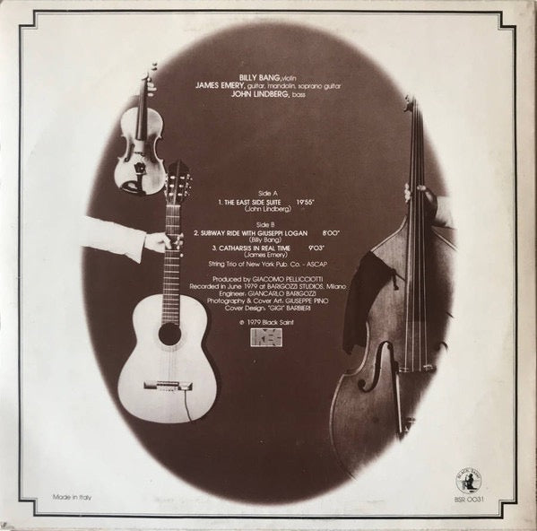 String Trio of New York – First String (Vinyl LP, Black Saint, 1979, Italy) – EX / EX