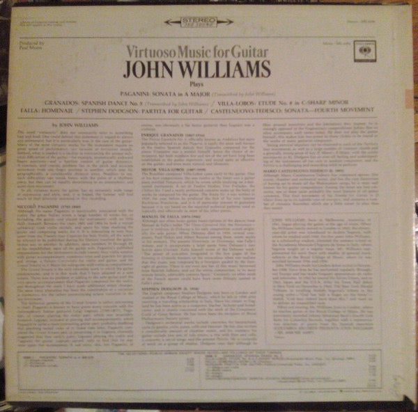 John Williams - Virtuoso Music for Guitar (Vinyl LP, Columbia 1965) - Near Mint