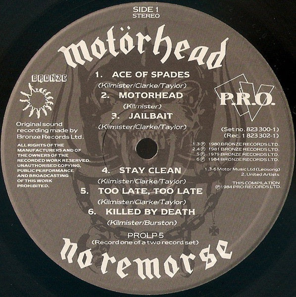 Motorhead No Remorse 2-LP Special 1st Leather Edition EX/EX