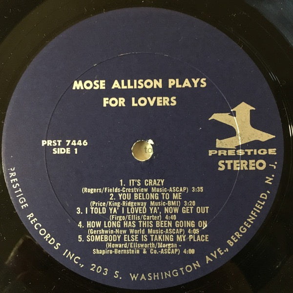 Mose Allison - Plays for Lovers (Vinyl LP, Prestige, 1966) - EX / EX