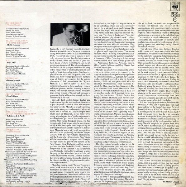 Wynton Marsalis – Wynton Marsalis (Vinyl LP, CBS, 1982) – Near Mint