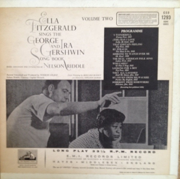 Ella Fitzgerald – Sings the George & Ira Gershwin Song Book, Vol. Two (Vinyl LP, His Master’s Voice, 1959) –VG+/EX