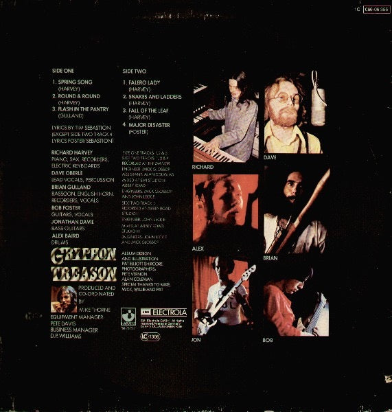 Gryphon – Treason (Vinyl LP, Harvest Records, 1977) – EX / EX