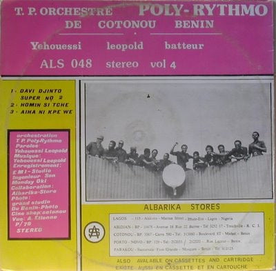 T.P. Orchestre Poly-Rythmo de Cotonou – Vol. 4: Yehouessi Leopold Batteur (Vinyl LP, Analog Africa, 2011) – Mint / Sealed