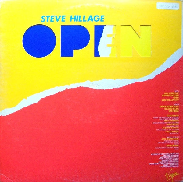 Steve Hillage – Open (Vinyl LP, Virgin Records, 1979) – EX / EX
