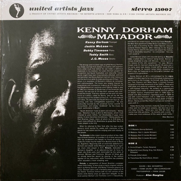 Kenny Dorham Matador LP United Artists reissue Near Mint