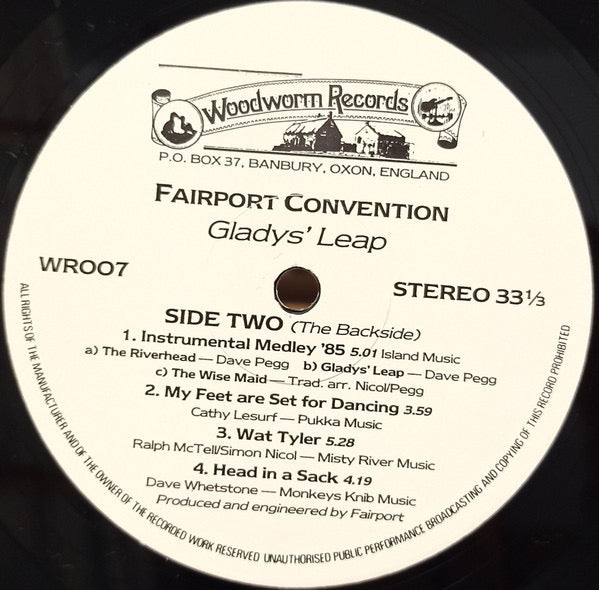 Fairport Convention – Gladys' Leap (Vinyl LP, Woodworm Records, 1985) – EX / EX