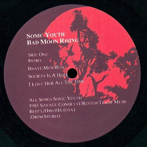 Sonic Youth - Bad Moon Rising (Vinyl LP, Blast 1st, 1985) - EX / EX