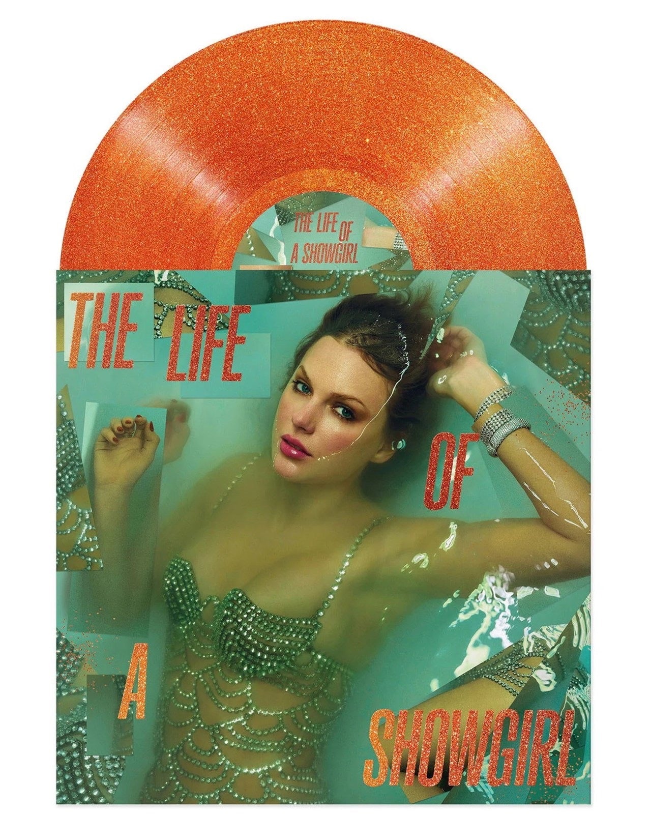 Taylor Swift : The Life of a Showgirl: Sweat and Vanilla Perfume Portofino Orange Glitter Vinyl