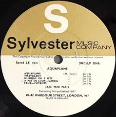Jazz Trio Paris (Martial Solal) Aquaplane 10" LP Sylvester Music Co. Library