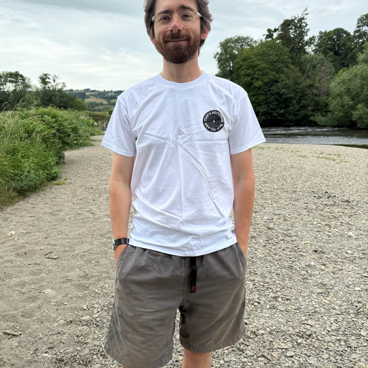 Tom's Records Left Roundel T-shirt - White