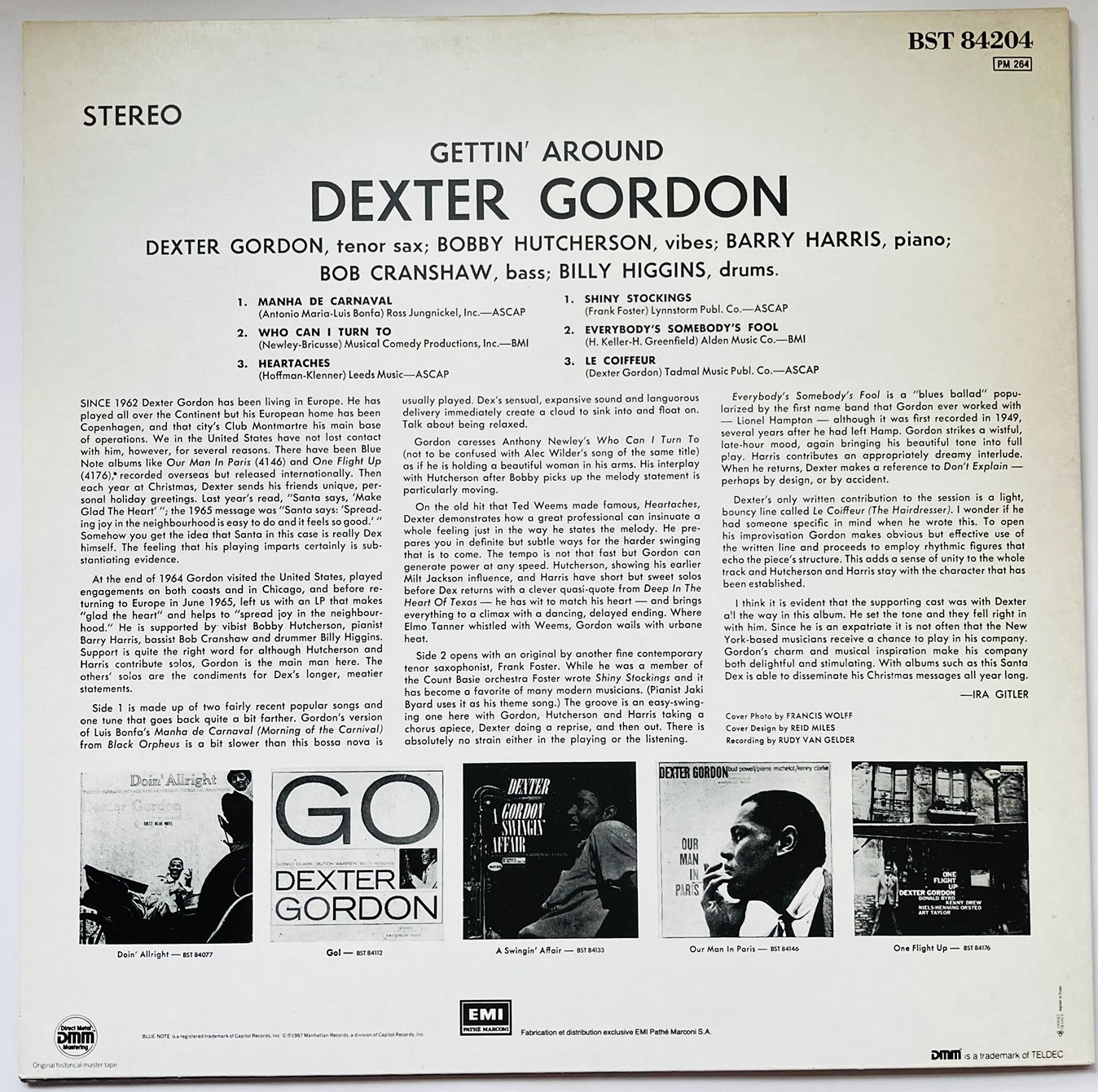 Dexter Gordon Getting Around LP Blue Note EX/EX