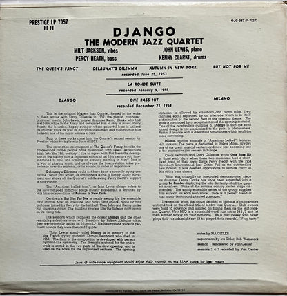 Modern Jazz Quartet Django LP Prestige EX/EX