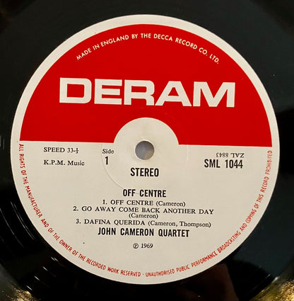 John Cameron Quartet Off Centre LP Deram VG+/EX