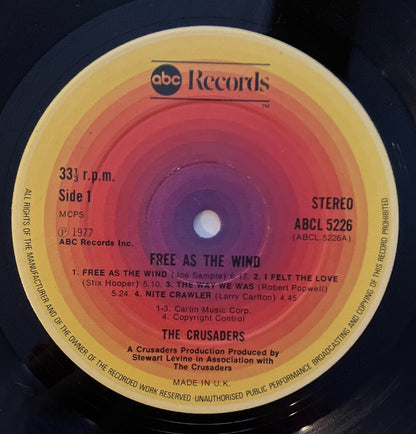 The Crusaders Free as the wind LP ABC EX/EX