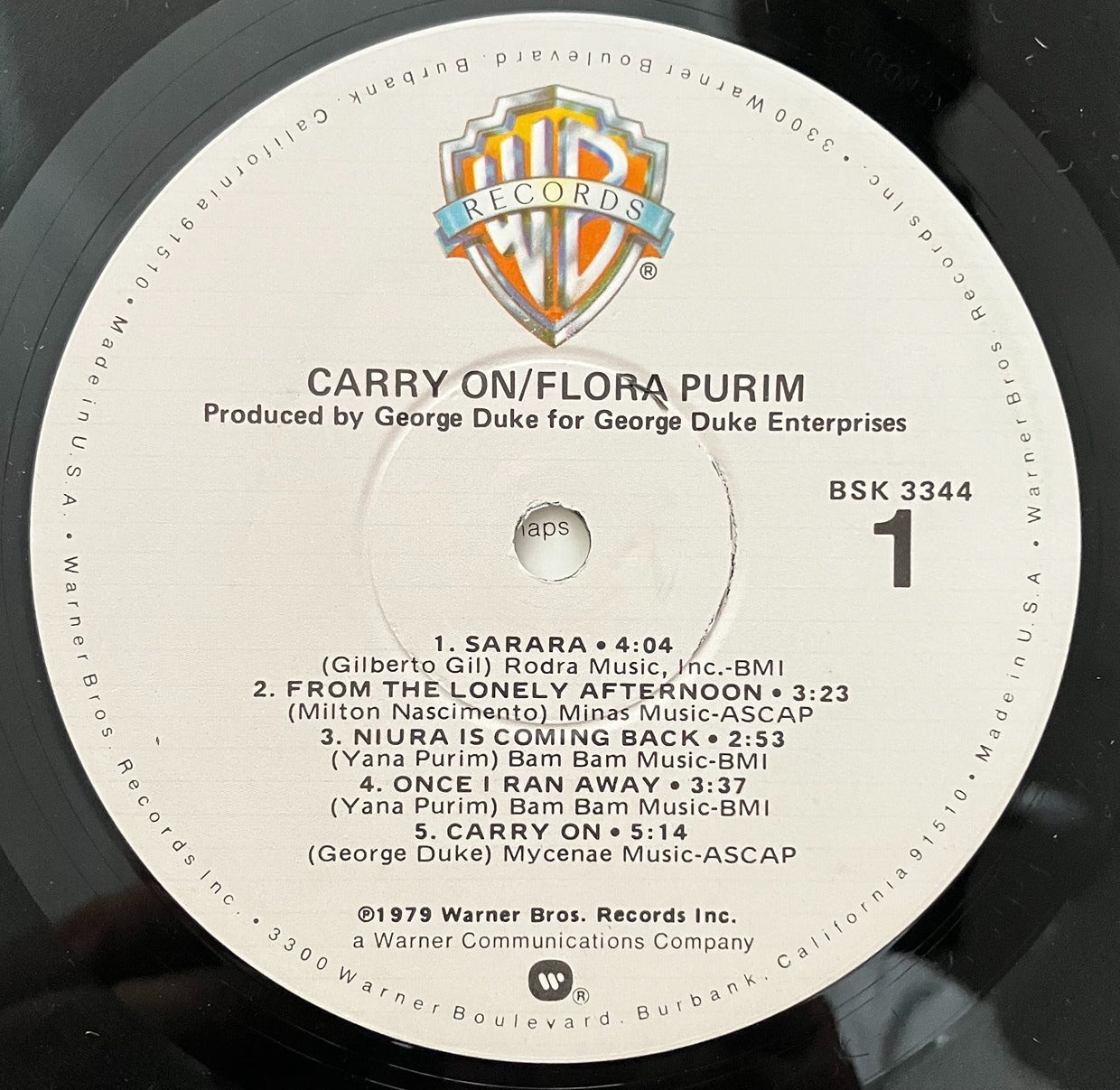 Flora Purim Carry On LP Warners 1979 EX/EX