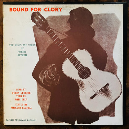 Woody Guthrie Bound For Glory LP og Folkways