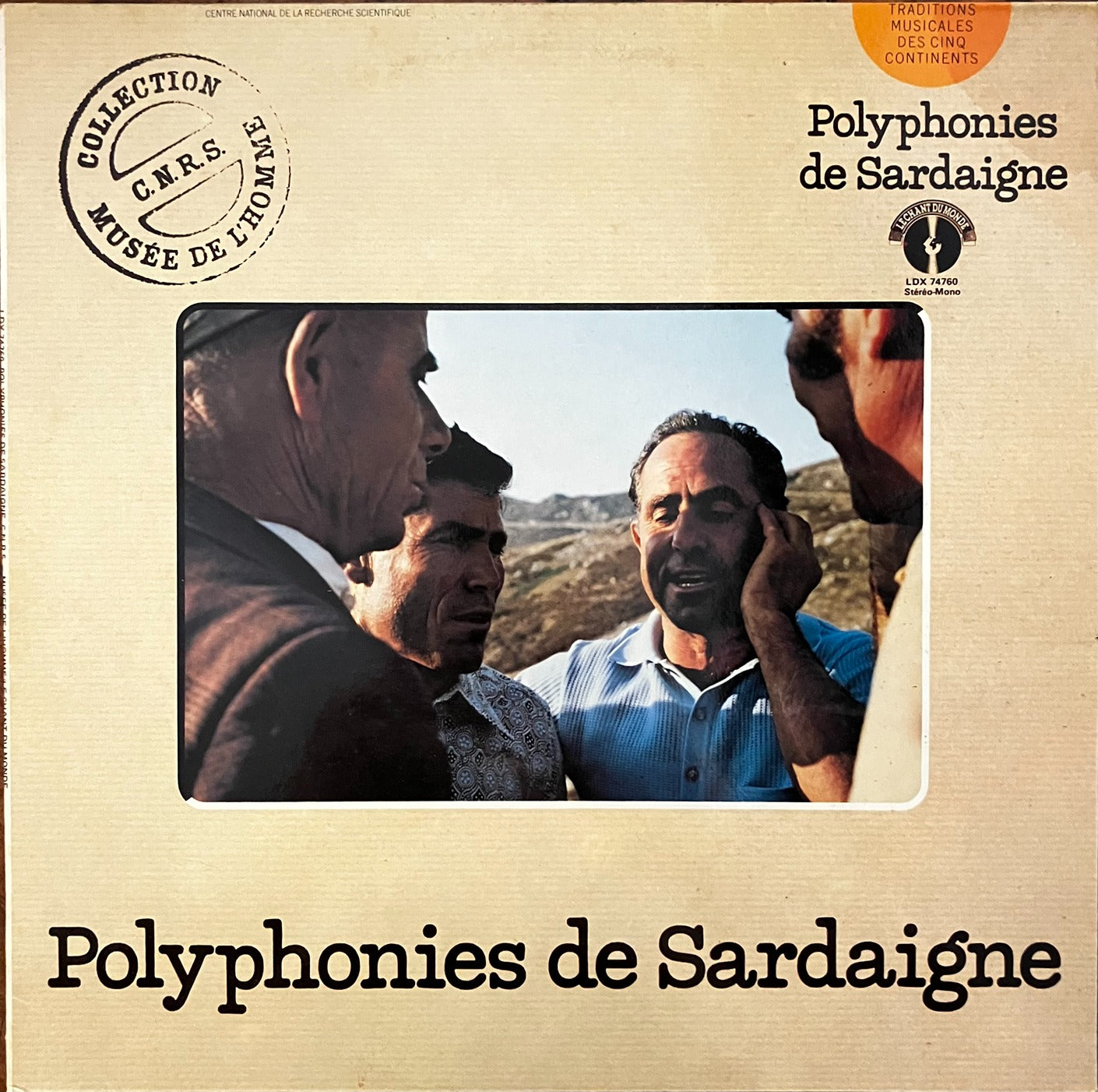 Polyphonies de Sardaigne LP Le Chant du Monde EX/EX