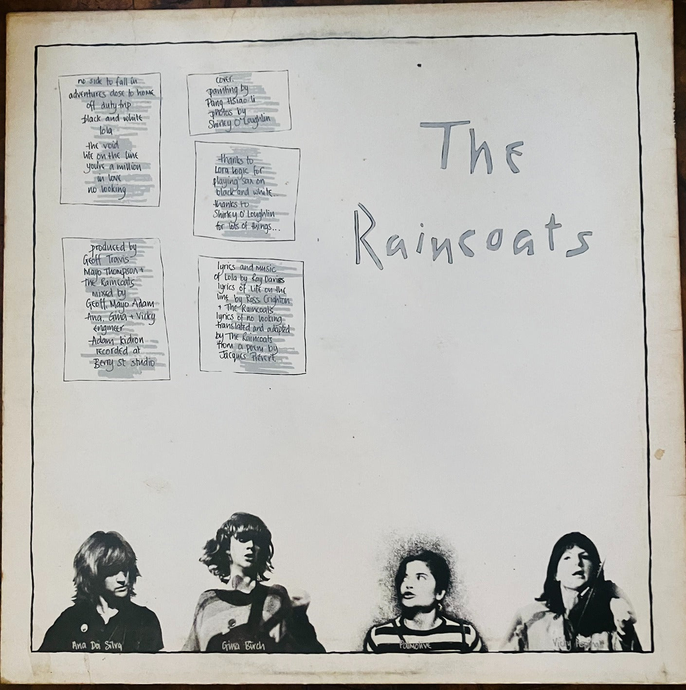 The Raincoats LP Rough Trade 1979 EX/EX