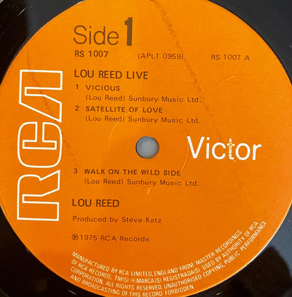 Lou Reed Live! LP RCA EX/EX