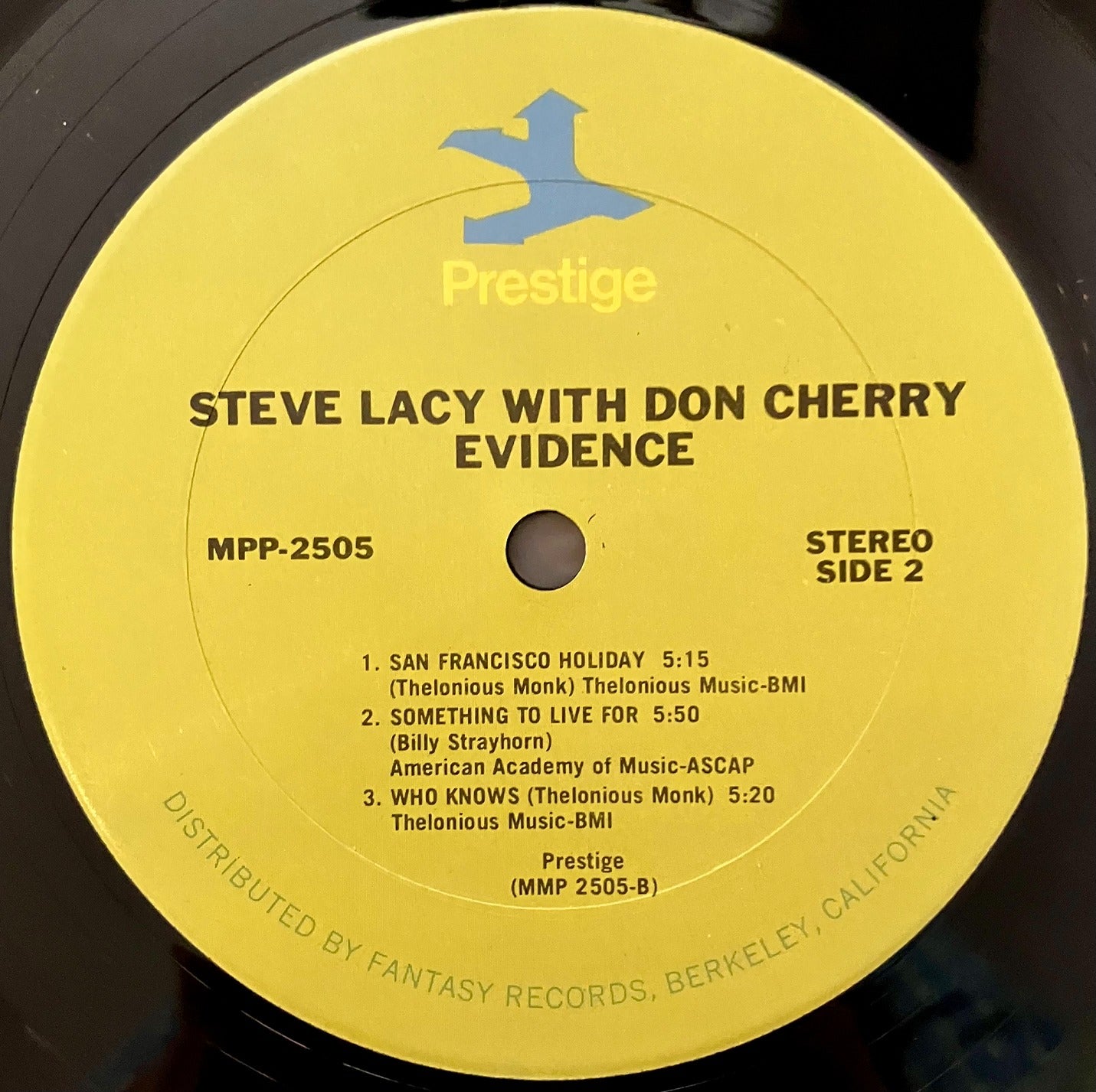 Steve Lacy with Don Cherry Evidence LP Prestige