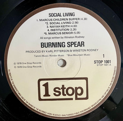 Burning Spear Social Living LP 1 Stop EX/EX