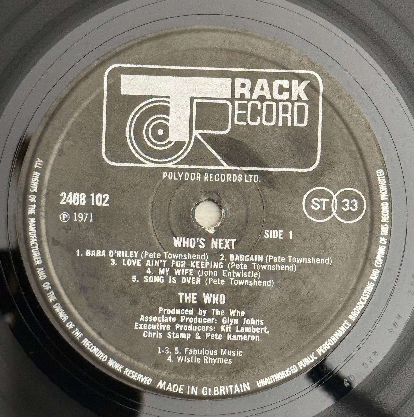 The Who – Who’s Next (Original 1971 UK Track A4/B4, EX Vinyl)