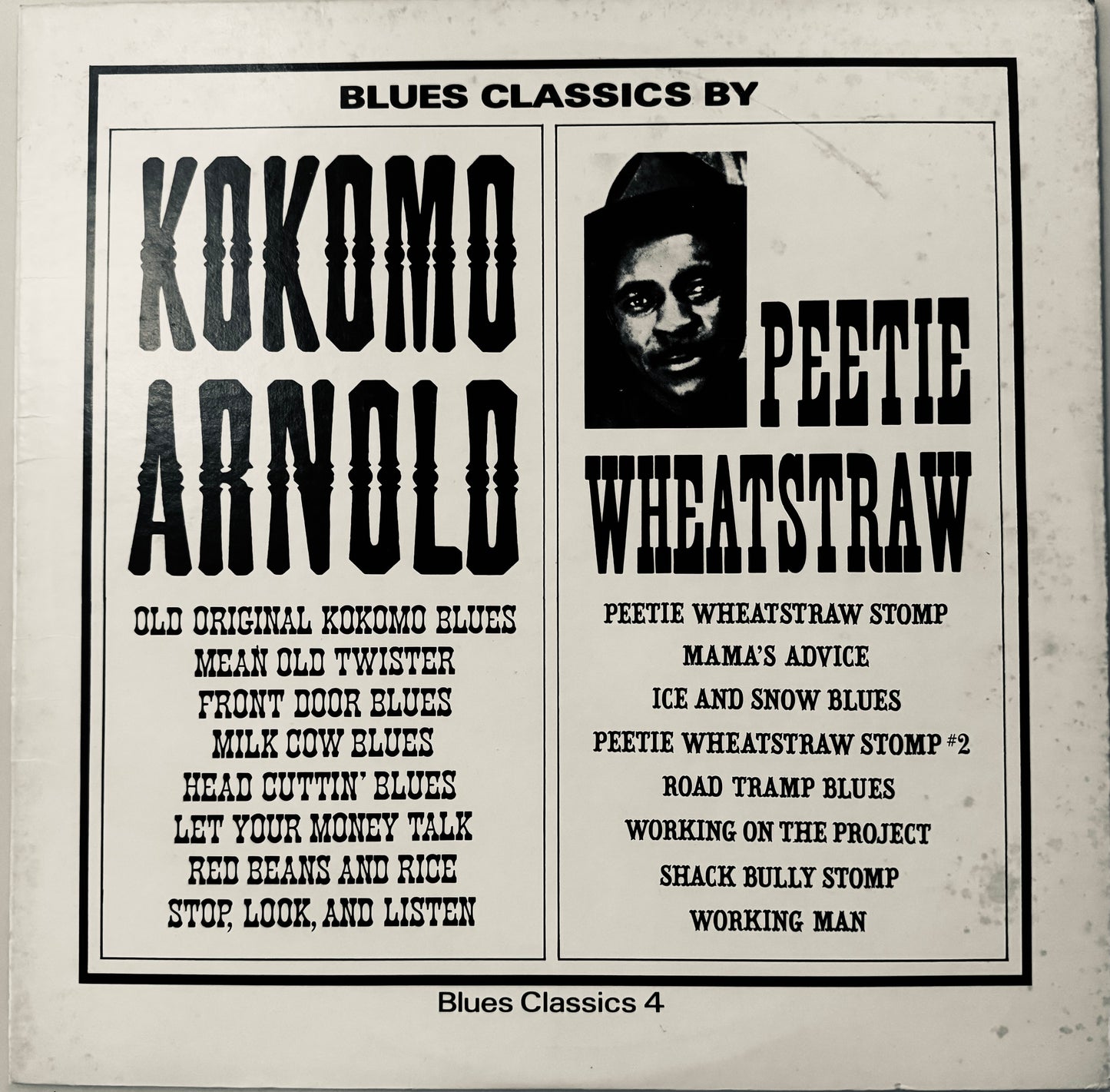 Kokomo Arnold, Peatie Wheatstraw - Blues Classics Vol. 4 (Arhoolie Vinyl LP) - VG+/EX