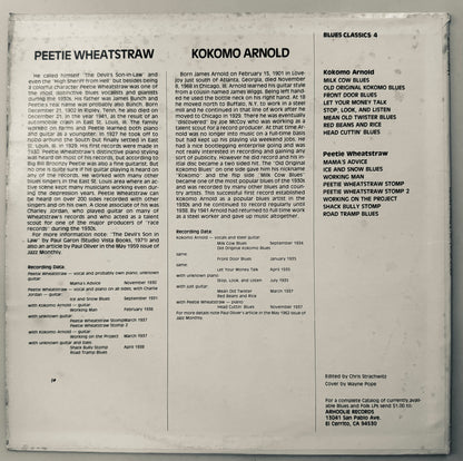 Kokomo Arnold, Peatie Wheatstraw - Blues Classics Vol. 4 (Arhoolie Vinyl LP) - VG+/EX