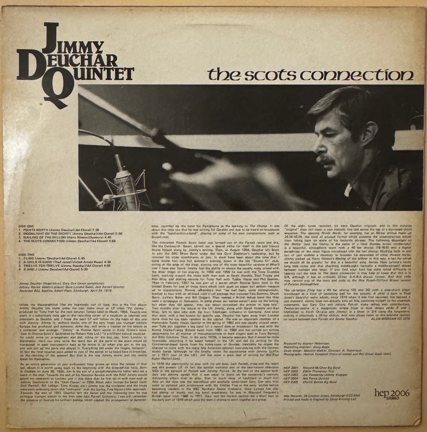 Jimmy Deuchar Quintet – The Scots Connection (Vinyl LP, Hep Records, 1979) – VG+/EX