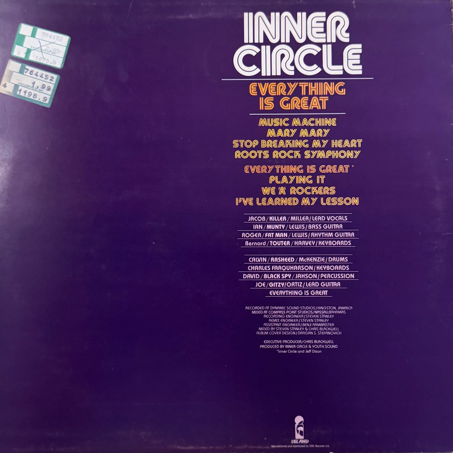 Inner Circle – Everything Is Great (Vinyl LP, Island Records, 1979) – VG/ EX