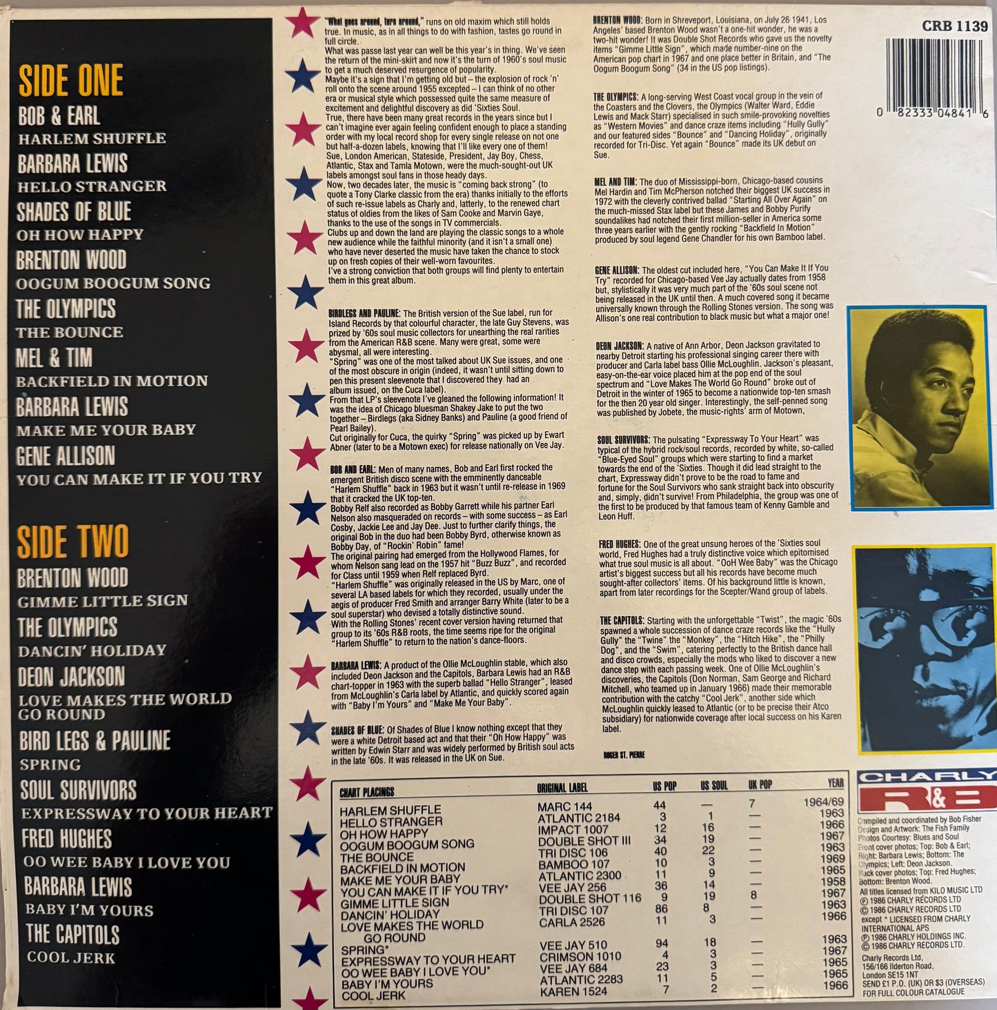 Various – Harlem Shuffle: 60s Soul Classics (Vinyl LP, Charly Records, 1986) – EX / EX